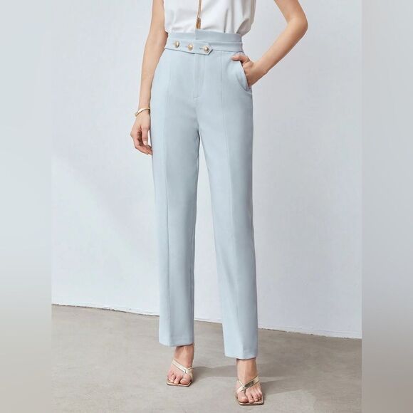 NEW TAPERED BUTTON DETAIL DRESS PANTS Size XS